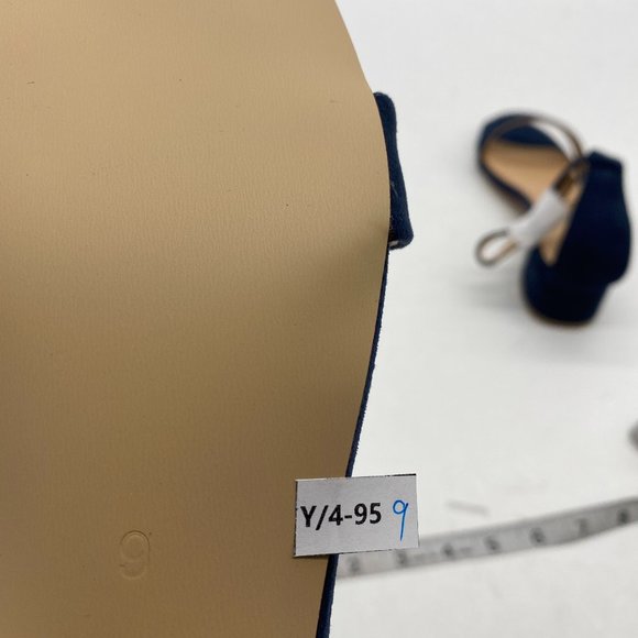 XYD Blue Open Toe Strappy Low Block Heel Ankle Strap Buckle Sandal - Picture 7 of 9